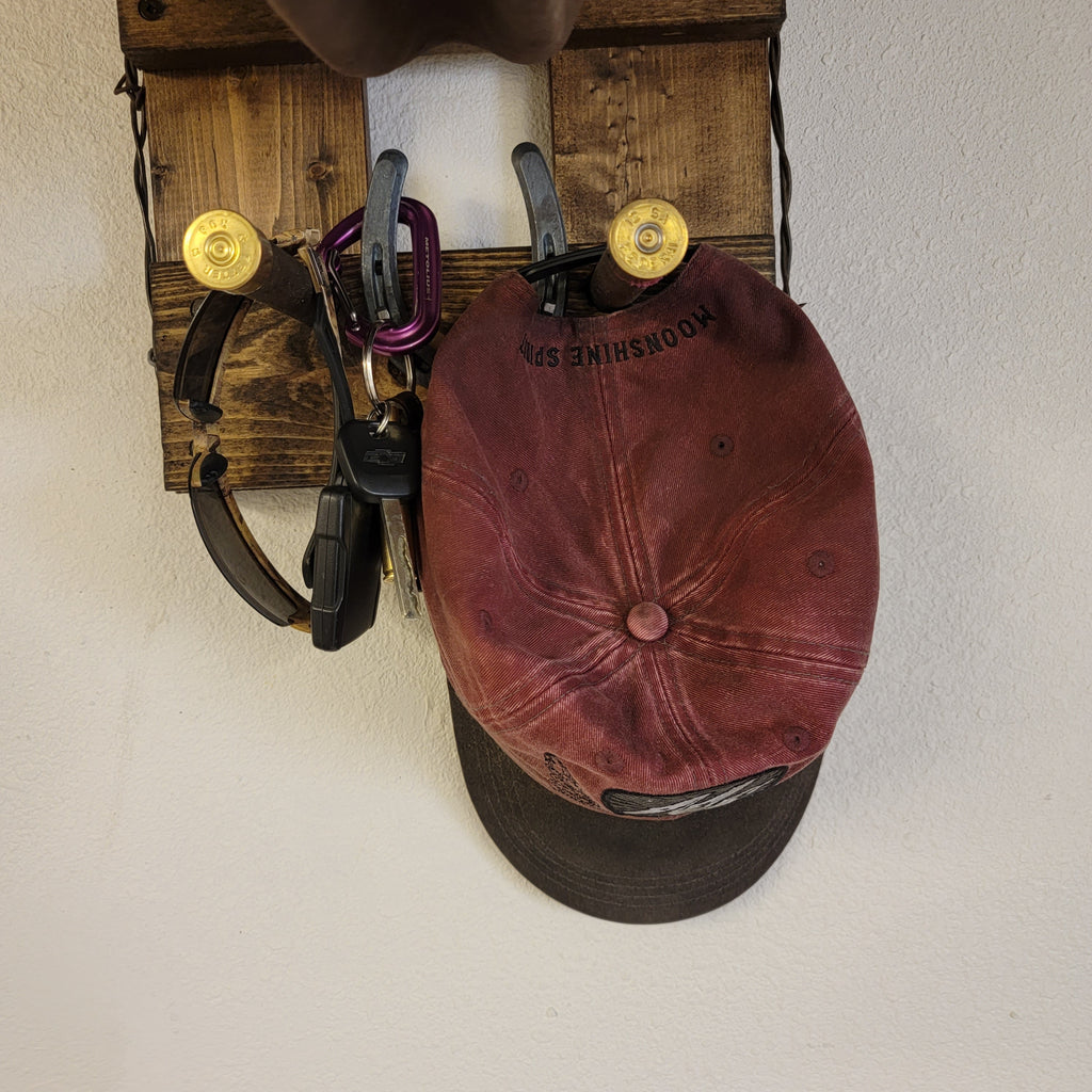 3-Hatter Vertical Cowboy Hat Rack — Holds 3 Hats