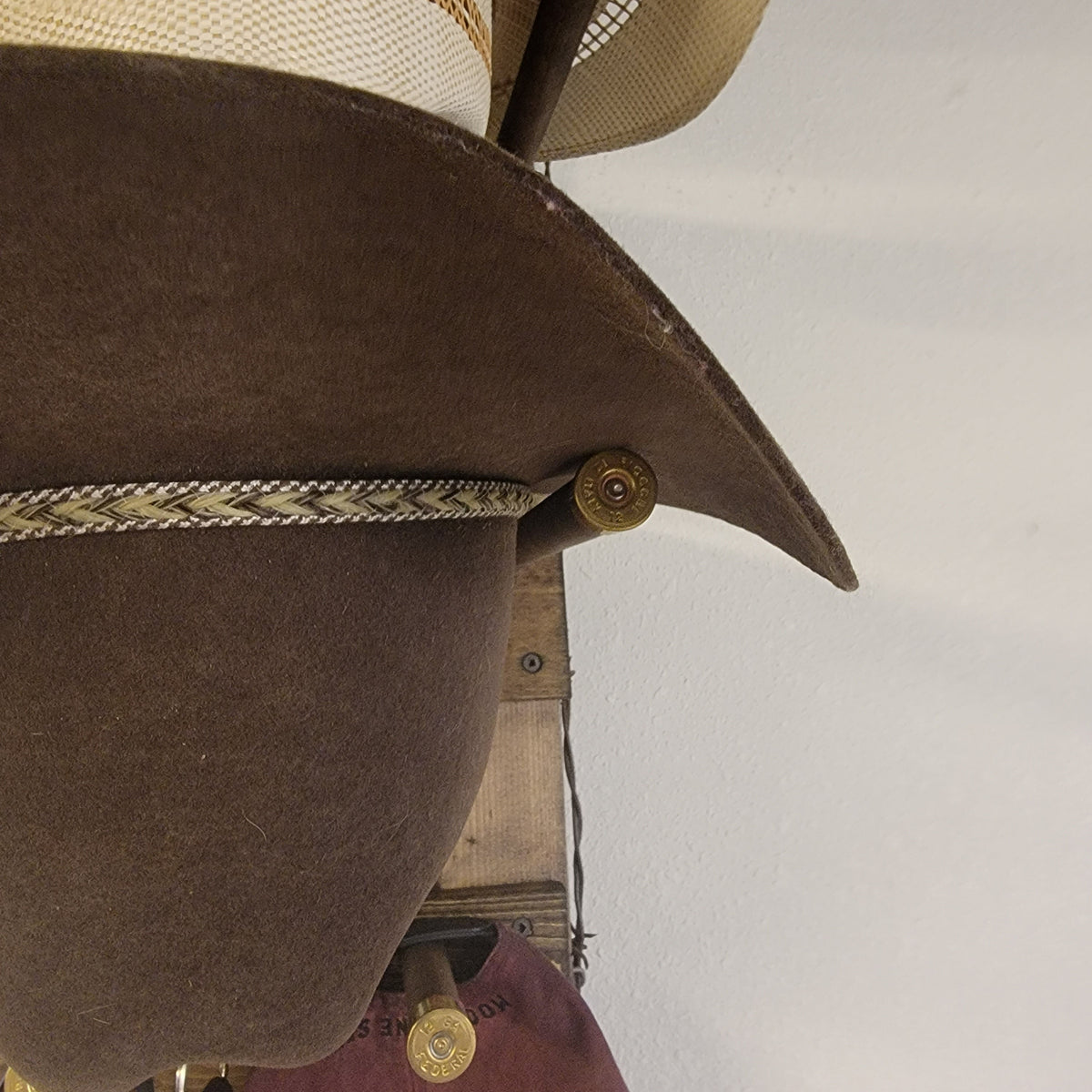 3-Hatter Vertical Cowboy Hat Rack — Holds 3 Hats