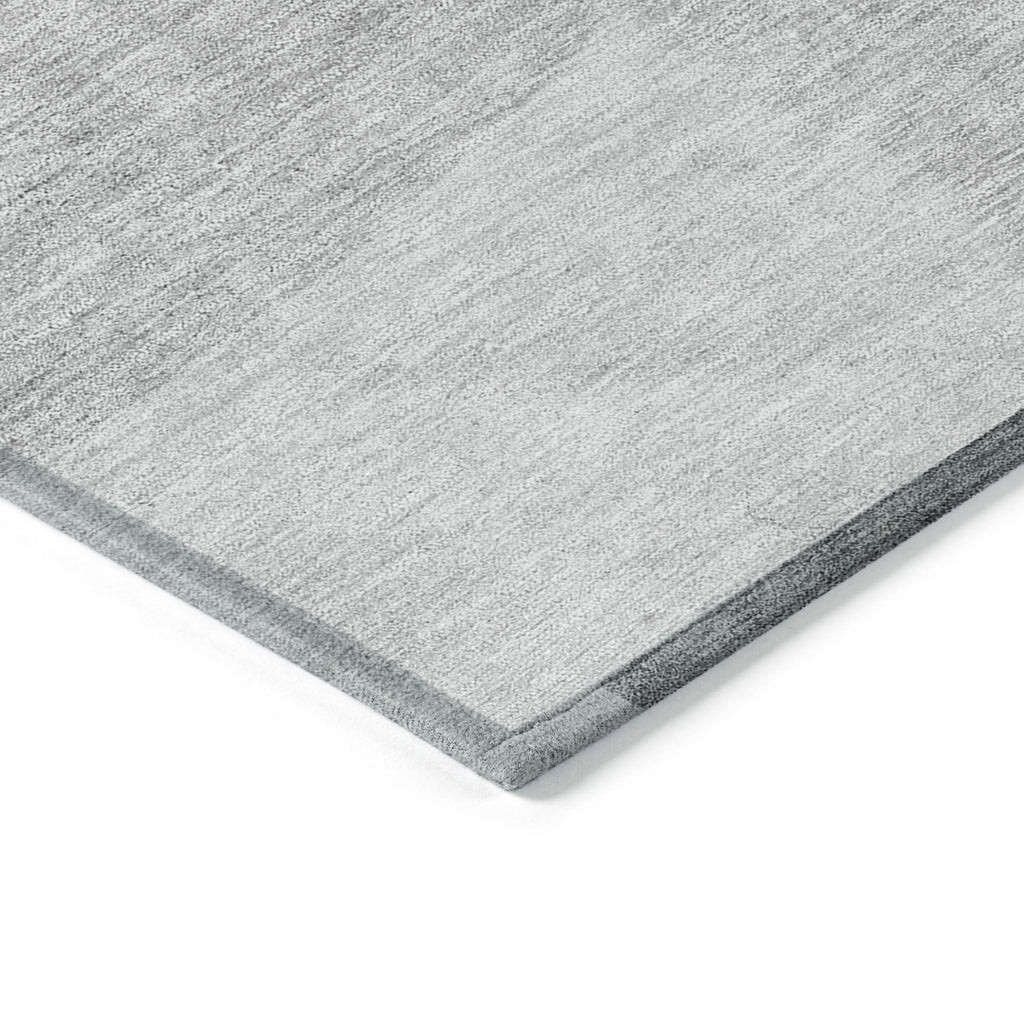 9' X 12' Gray Silver And Ivory Geometric Washable Indoor Outdoor Area Rug