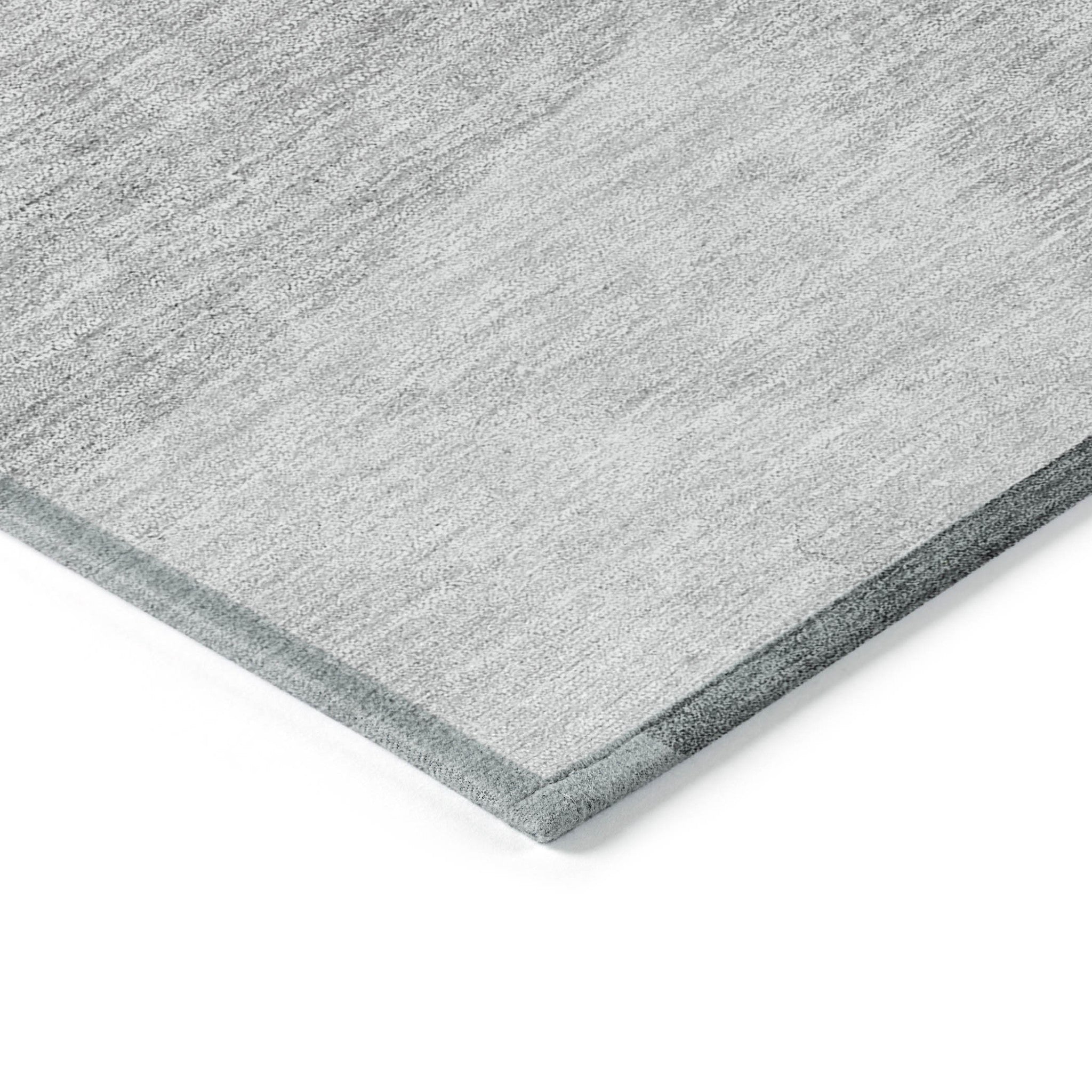 9' X 12' Gray Silver And Ivory Geometric Washable Indoor Outdoor Area Rug
