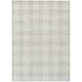 3' X 5' Ivory And Beige Plaid Washable Indoor Outdoor Area Rug