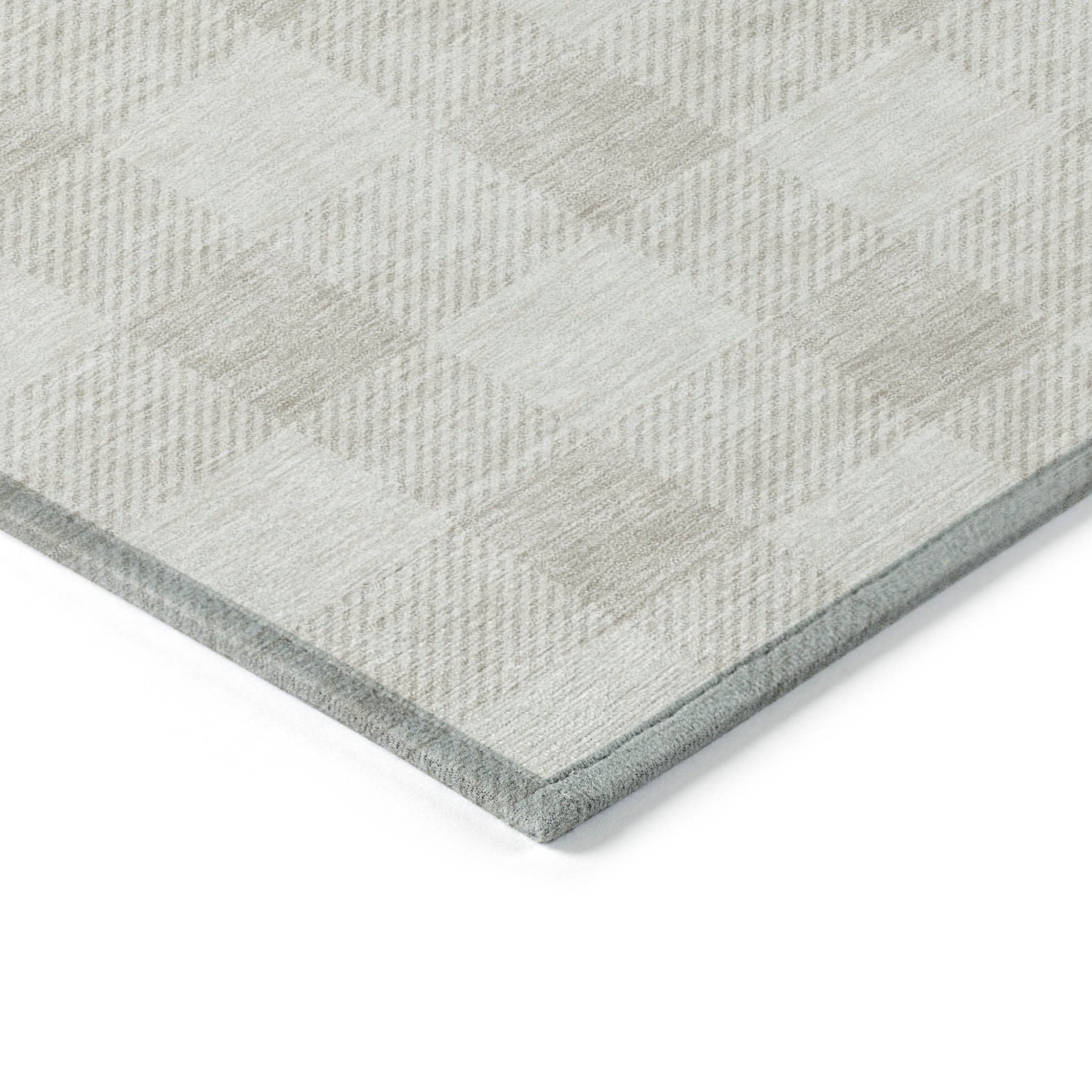3' X 5' Ivory And Beige Plaid Washable Indoor Outdoor Area Rug