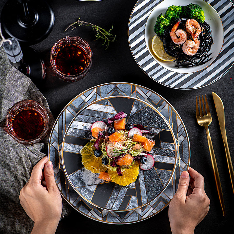 Western food, dishes, plate