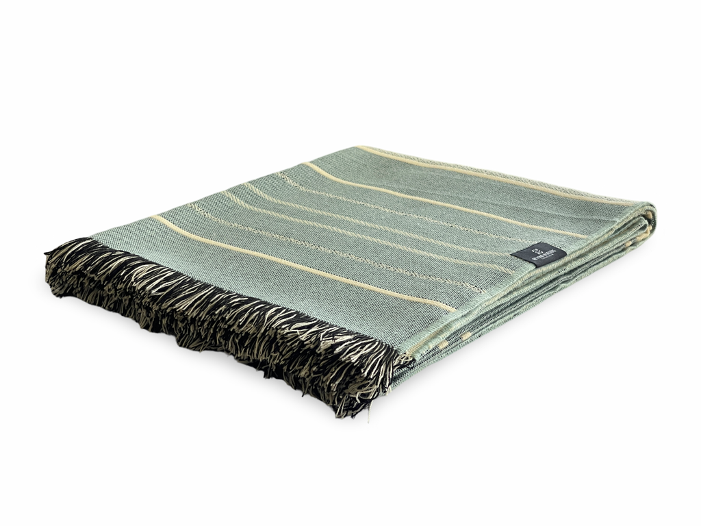 Equinoccio Throw Blanket - Mint / Natural