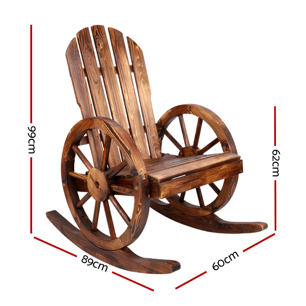 NNEDSZ Wagon Wheels Rocking Chair - Brown
