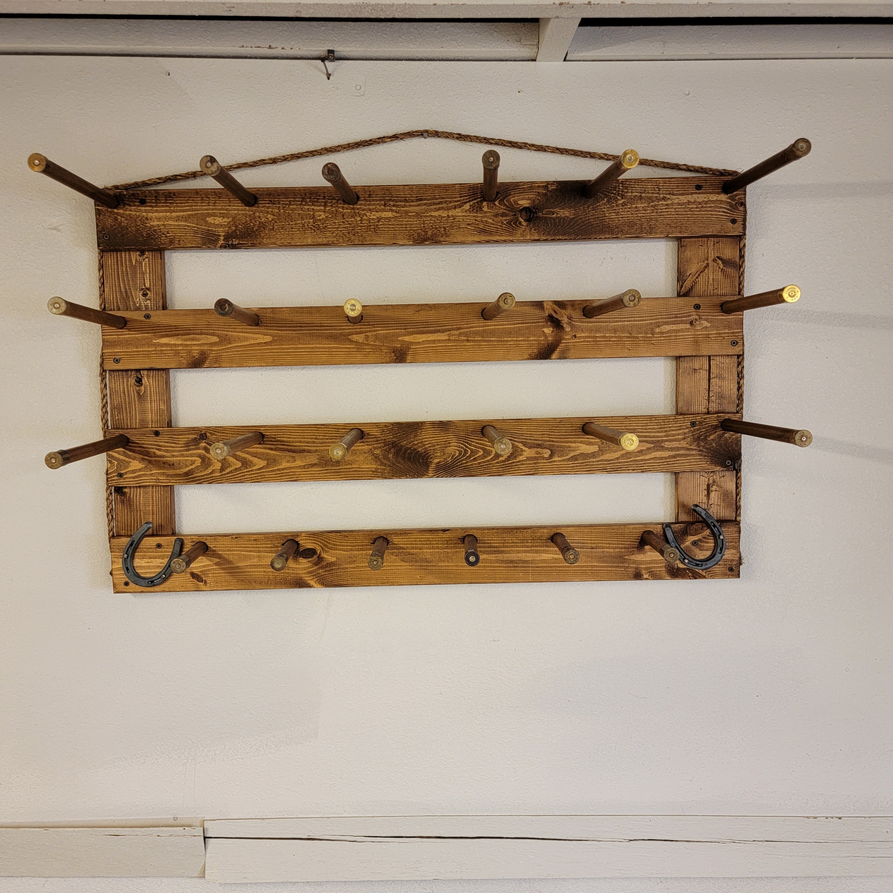 9 Cowboy Hat Rack | Cowboy Hat Holder | Rustic Western Hat Display | Handcrafted Wooden Organizer | Space-Saving Home Decor | Made in USA